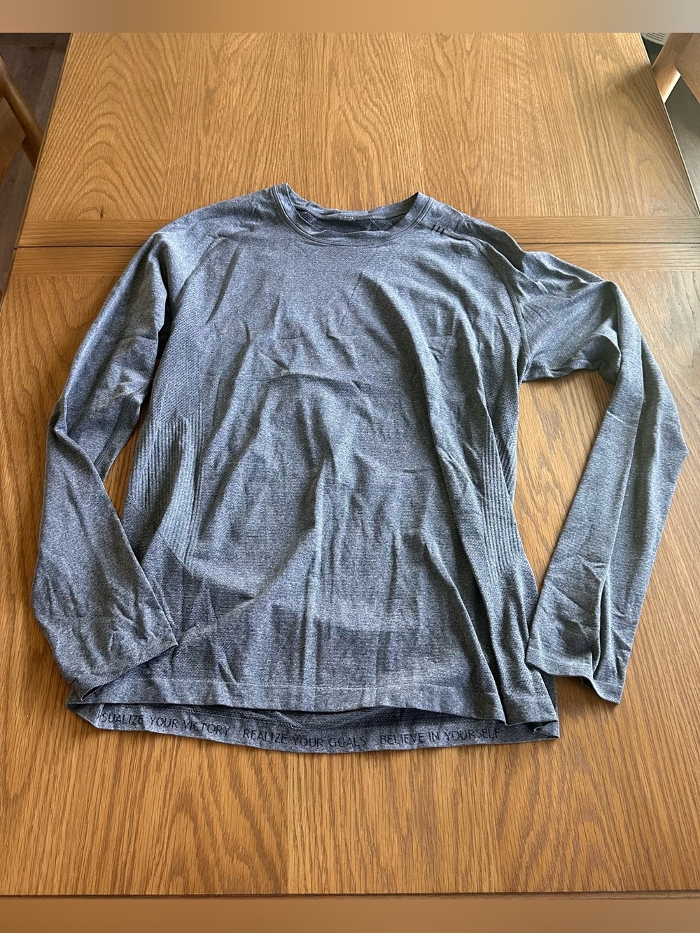 Lululemon Long Sleeve Grey Workout Shirt